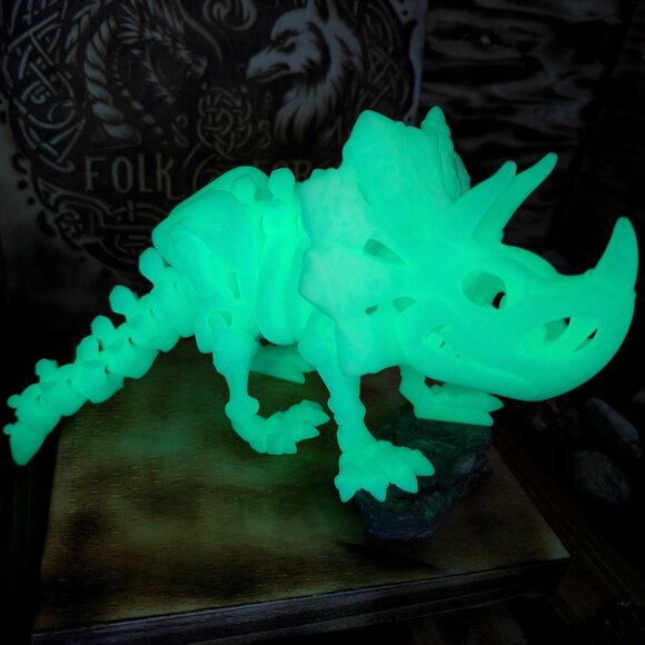 Skeleton Triceratops Flexible Articulated Fidget Toy Dinosaur Dino 3D Printed - Picture 11 of 11